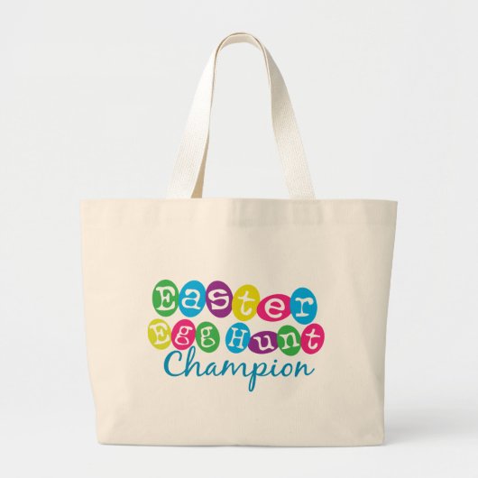 Grand Tote Bag Champion de chasse à oeuf de pâques (Devant)