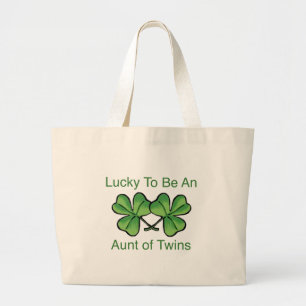 Grand Tote Bag Chanceux pour être tante jumelle