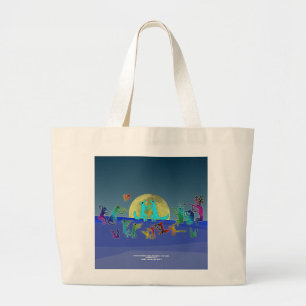 Grand Tote Bag Chanteurs Coyote Chantant des Chansons d'Amour du
