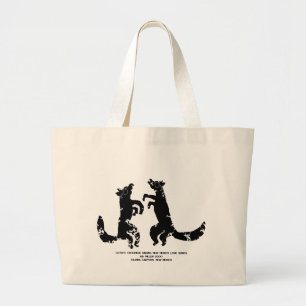 Grand Tote Bag Chanteurs Coyote Chantant des Chansons d'Amour du 