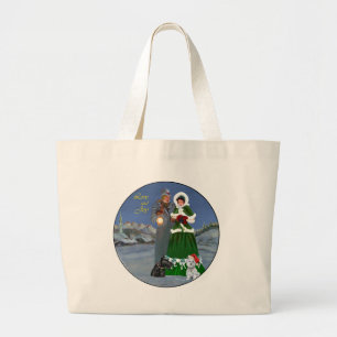 Grand Tote Bag Chants de Noël de Westie et Scottie