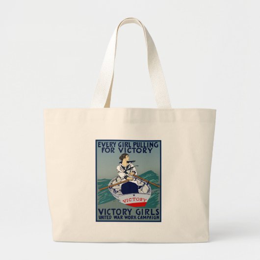 Grand Tote Bag Chaque fille tirant pour la victoire (Devant)