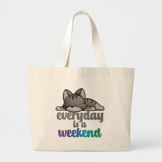 Grand Tote Bag Chaque jour est un week-end (Devant)