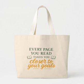 Grand Tote Bag Chaque page que vous lisez | Citation de lecture m