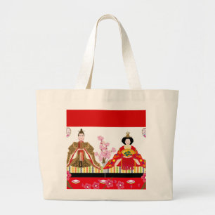 Grand Tote Bag Charme japonais ∣ poupées hina - célébration des f