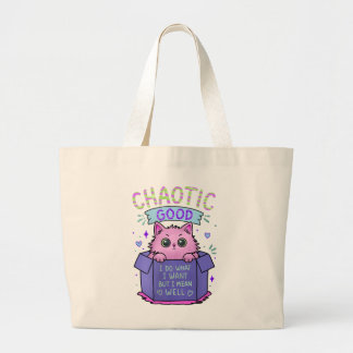 Grand Tote Bag Chat Bon Chaos | Je Fais Ce Que Je Veux