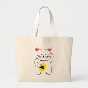 Grand Tote Bag Chat chanceux de Maneki Neko