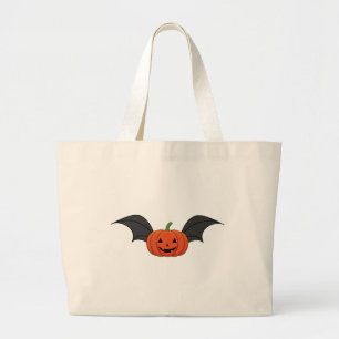 Grand Tote Bag Chat Citrouille d'Halloween