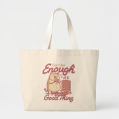 Grand Tote Bag Chat de pizza drôle (Devant)