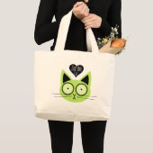 Grand Tote Bag Chat de zombi (Devant (produit))