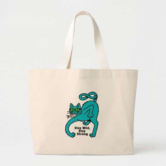 Grand Tote Bag Chat Expressif Excentrique (Devant)