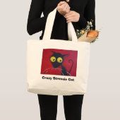Grand Tote Bag Chat fou de Stressie (Devant (produit))