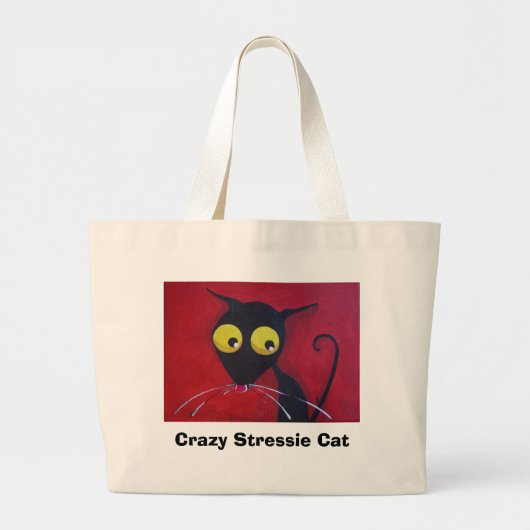Grand Tote Bag Chat fou de Stressie (Devant)