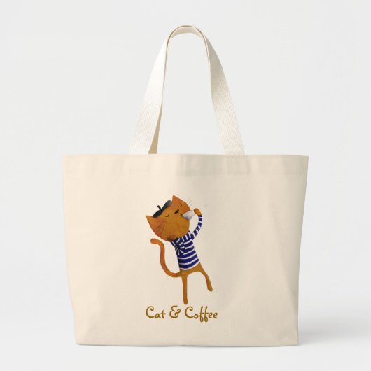 Grand Tote Bag Chat frais de Français (Devant)