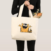 Grand Tote Bag Chat heureux (Devant (produit))