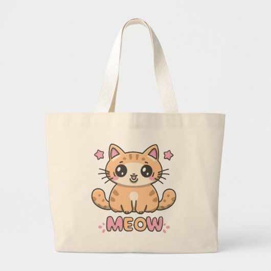 Grand Tote Bag chat mignon miaou (Devant)