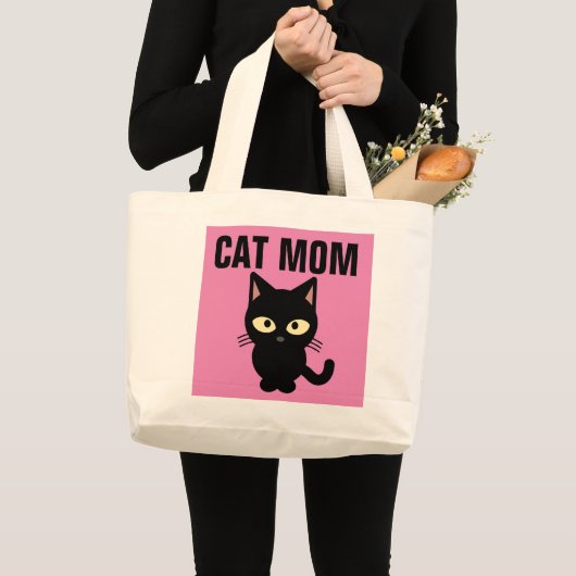 GRAND TOTE BAG CHAT MOM CUTE NOIR TOTES EN CHAT (Devant (produit))