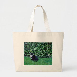 Grand Tote Bag Chat noir et blanc