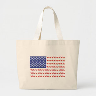 Grand Tote Bag Chat patriotique/USA
