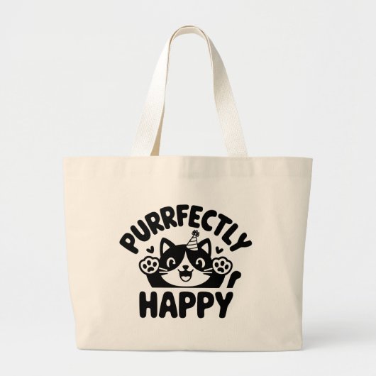 Grand Tote Bag Chat Purr Purr Parfait (Devant)