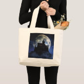 Grand Tote Bag Château d'Imaginaire la nuit (Devant (produit))