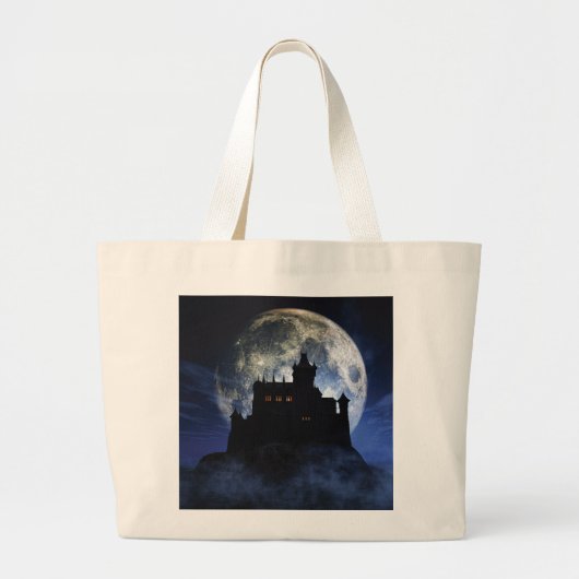 Grand Tote Bag Château d'Imaginaire la nuit (Devant)