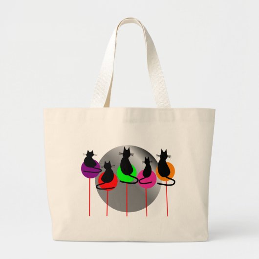 Grand Tote Bag chats 5 de lucette (Devant)