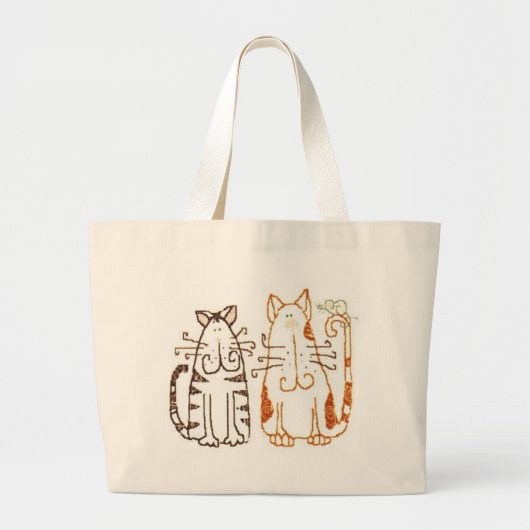 Grand Tote Bag chats de bande dessinée (Devant)