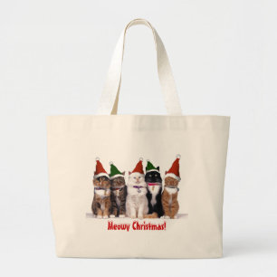 Grand Tote Bag "Chats de Noël de Meowy "