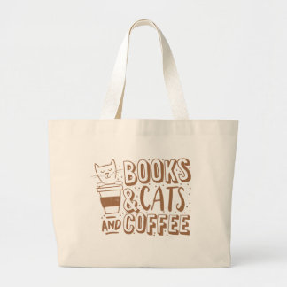 Grand Tote Bag chats et café de livres