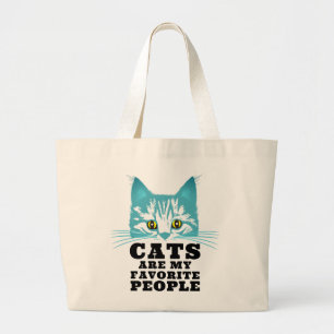 Grand Tote Bag Chats Sont Ma Citation Sarcasstique Préférée Avec