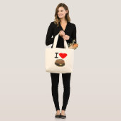 Grand Tote Bag Cheeseburgers drôles d'amour d'I (Devant (modèle))