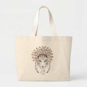 Grand Tote Bag Chef indien indigène de tigre