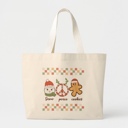 Grand Tote Bag Chemise de Noël affreuse Retro (Devant)