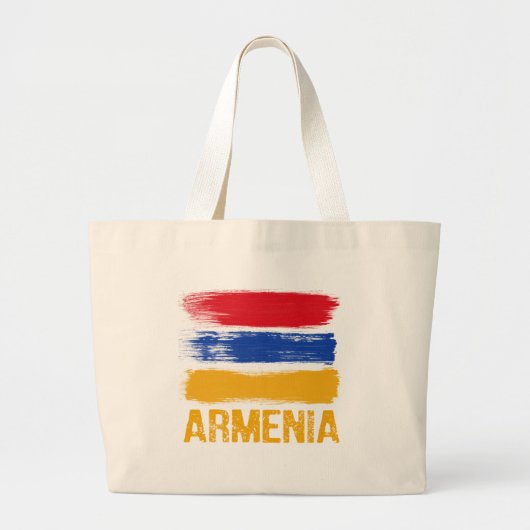 Grand Tote Bag Chemises de drapeau de l'Arménie (Devant)