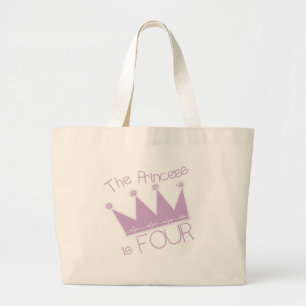 Grand Tote Bag Chemises Princess Crown 4th Birthday