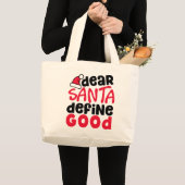 Grand Tote Bag Cher Père Noël définir bon Noël (Devant (produit))