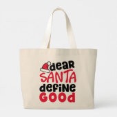 Grand Tote Bag Cher Père Noël définir bon Noël (Dos)
