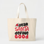 Grand Tote Bag Cher Père Noël définir bon Noël (Devant)
