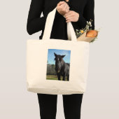 Grand Tote Bag Cheval à bascule noir secouru (Devant (produit))