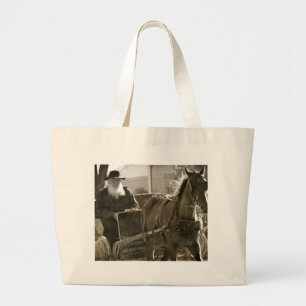 Grand Tote Bag Cheval Amish Était Silencieux Avec La Langue Coinc