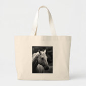 Grand Tote Bag Cheval blanc noir (Devant)