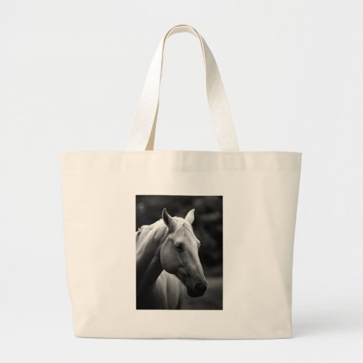 Grand Tote Bag Cheval blanc noir (Devant)