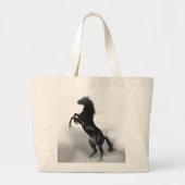 Grand Tote Bag Cheval blanc noir (Devant)