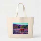 Grand Tote Bag Cheval Brown en Grass violet