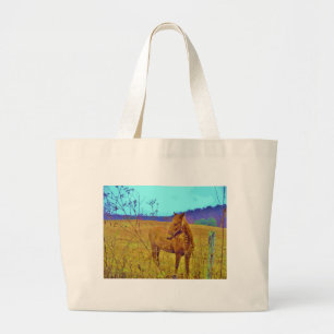 Grand Tote Bag Cheval de couleur rétro