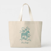 Grand Tote Bag Cheval de Dala suédois personnalisé (Dos)