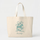 Grand Tote Bag Cheval de Dala suédois personnalisé (Devant)