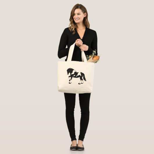 Grand Tote Bag Cheval de trait repéré (Devant (modèle))