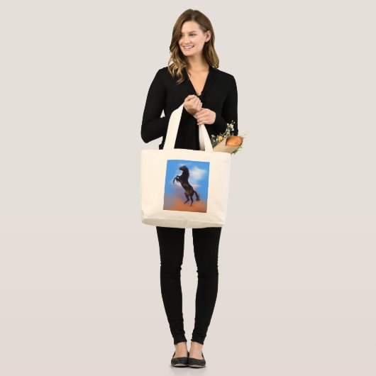 Grand Tote Bag Cheval d'élevage (Devant (modèle))